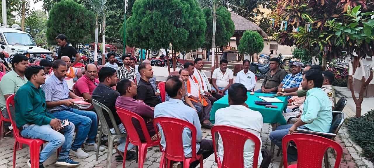 डंडखोरा थाना में दुर्गा पूजा शांति समिति की बैठक